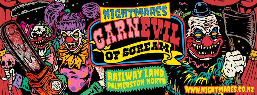 Nightmares Carnevil of Screams clown artwork